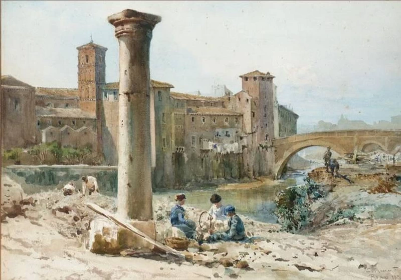 Scena romana con figure